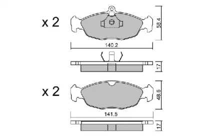 Комплект тормозных колодок AISIN BPOP-1003